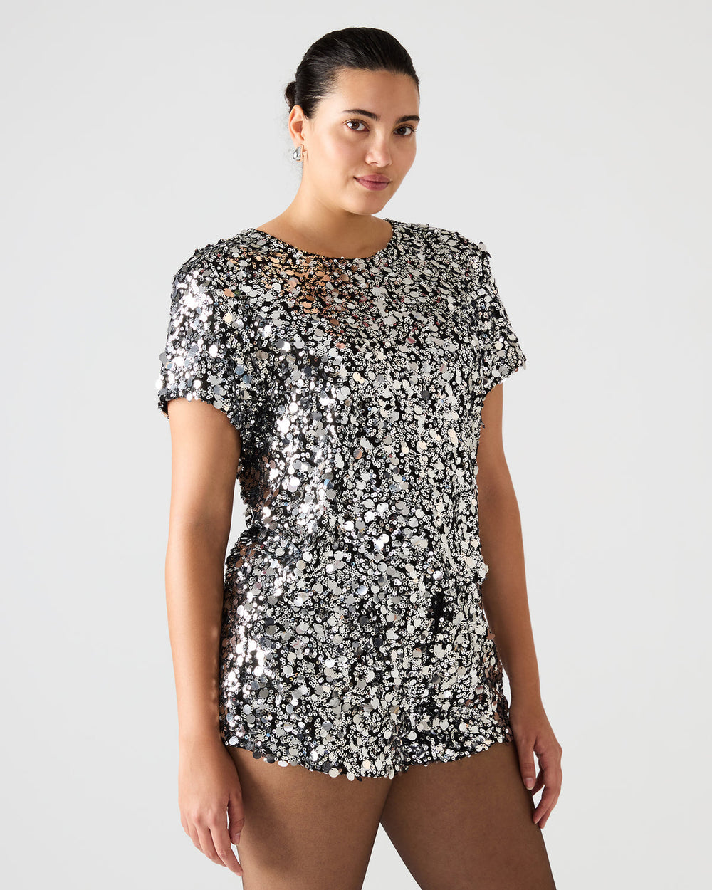 CRESSA Silver Embellished Sequin Women's Top | Steve Madden near me