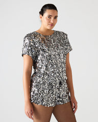 CRESSA Silver Embellished Sequin Women's Top | Steve Madden near me