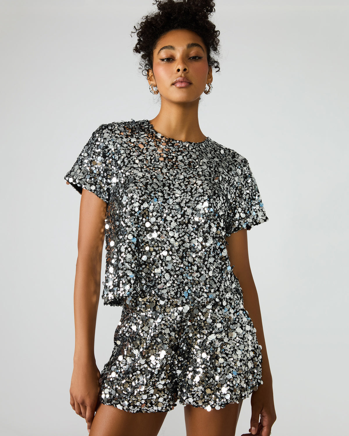 CRESSA Silver Embellished Sequin Women's Top | Steve Madden near me