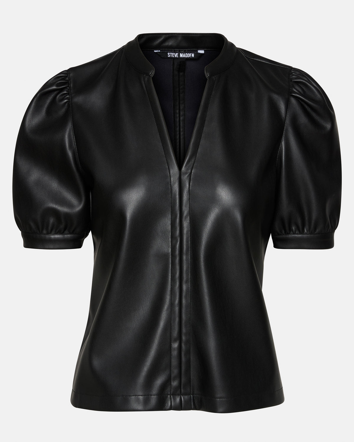 JANE Black Women's Short-Sleeved Suede Top | Steve Madden US