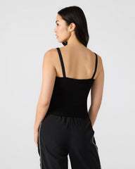 LUANA Black Pull-Over Ruched Tank Top | Steve Madden on Sale