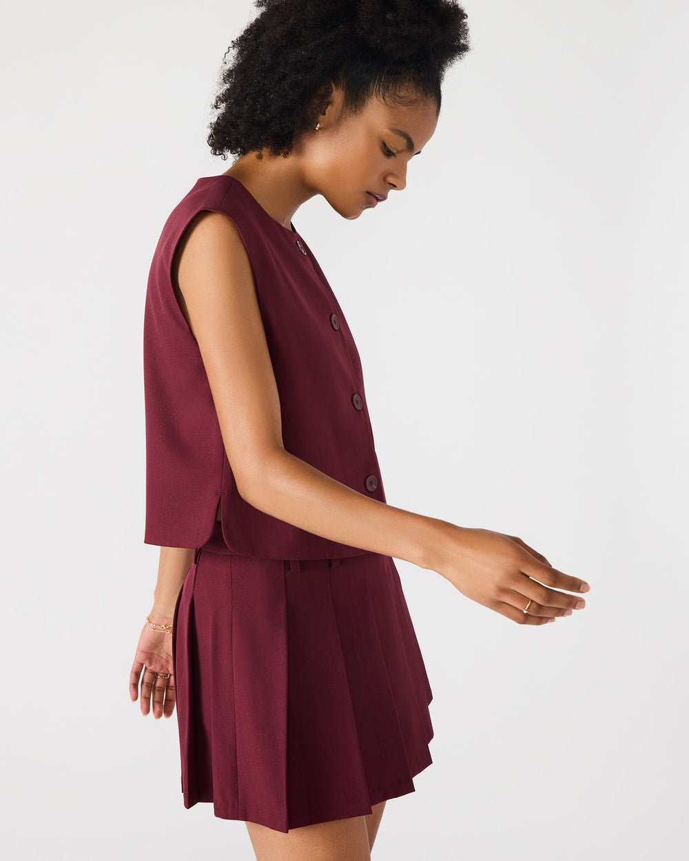 ALESSA Wine Button-Up Women's Top | Steve Madden near me