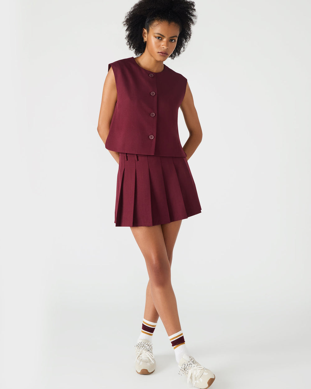 ALESSA Wine Button-Up Women's Top | Steve Madden near me