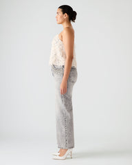 BLAKELYN Ivory Feather Sequin Embellished Women's Top | Steve Madden outlet