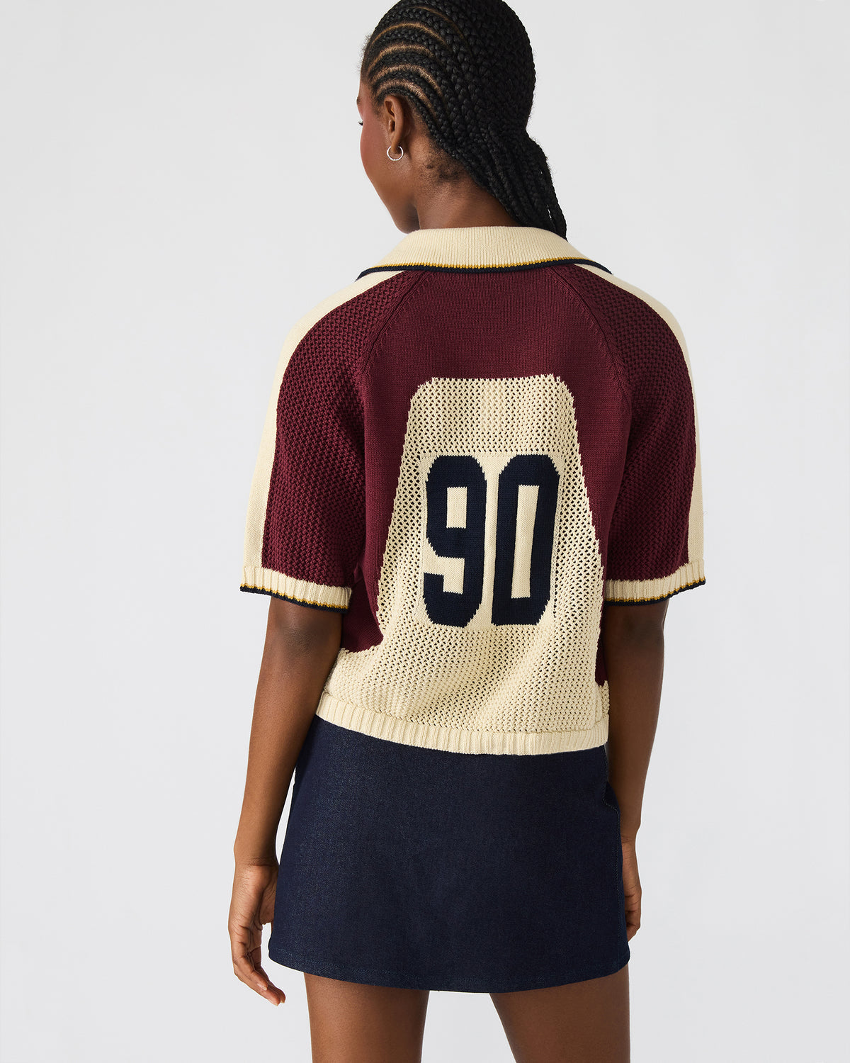 AXON Multi Short-Sleeved Knit Sweater Women's Top | Steve Madden Sale