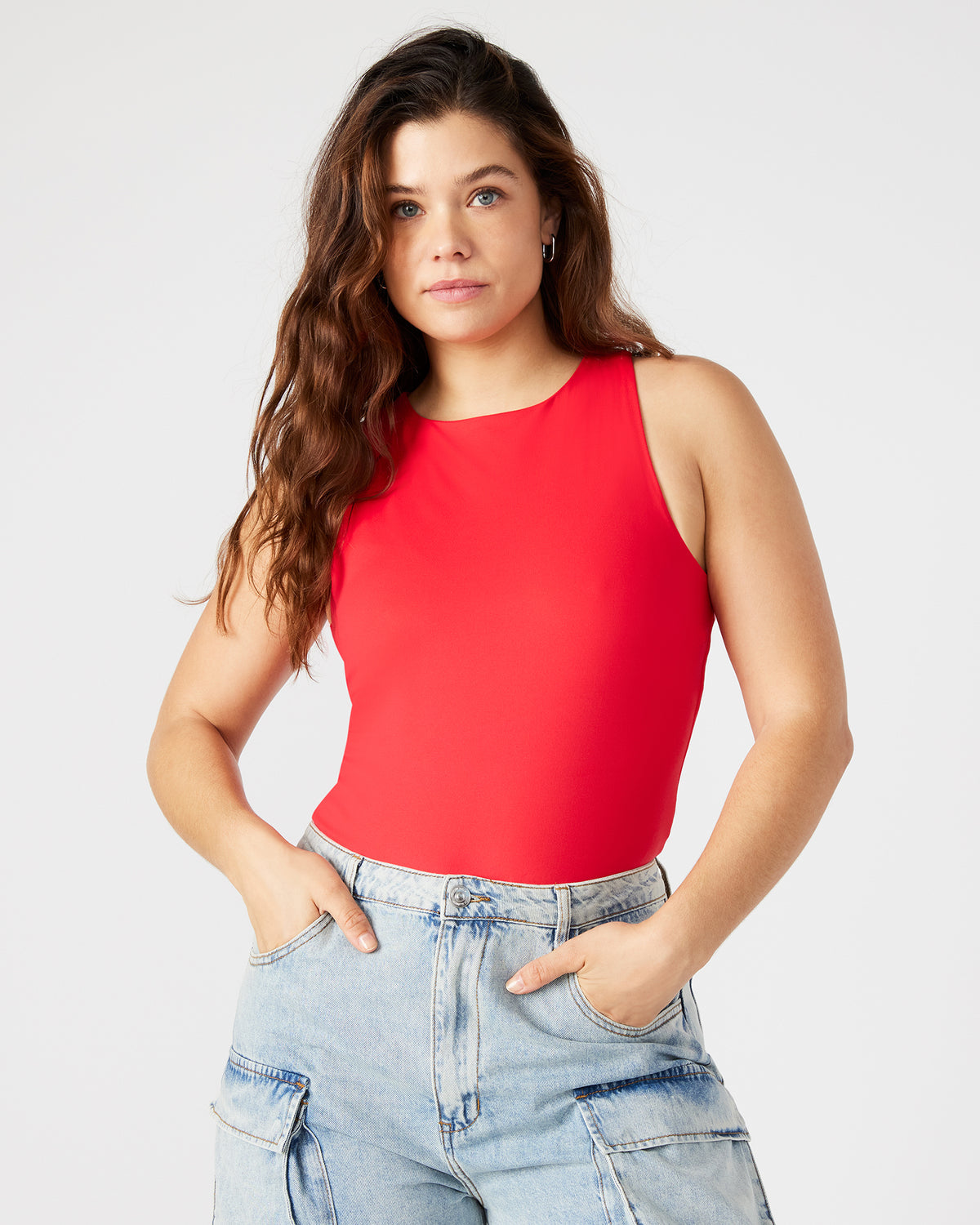 NICO Red Women's Contour Stretch Bodysuit | Steve Madden for Sale