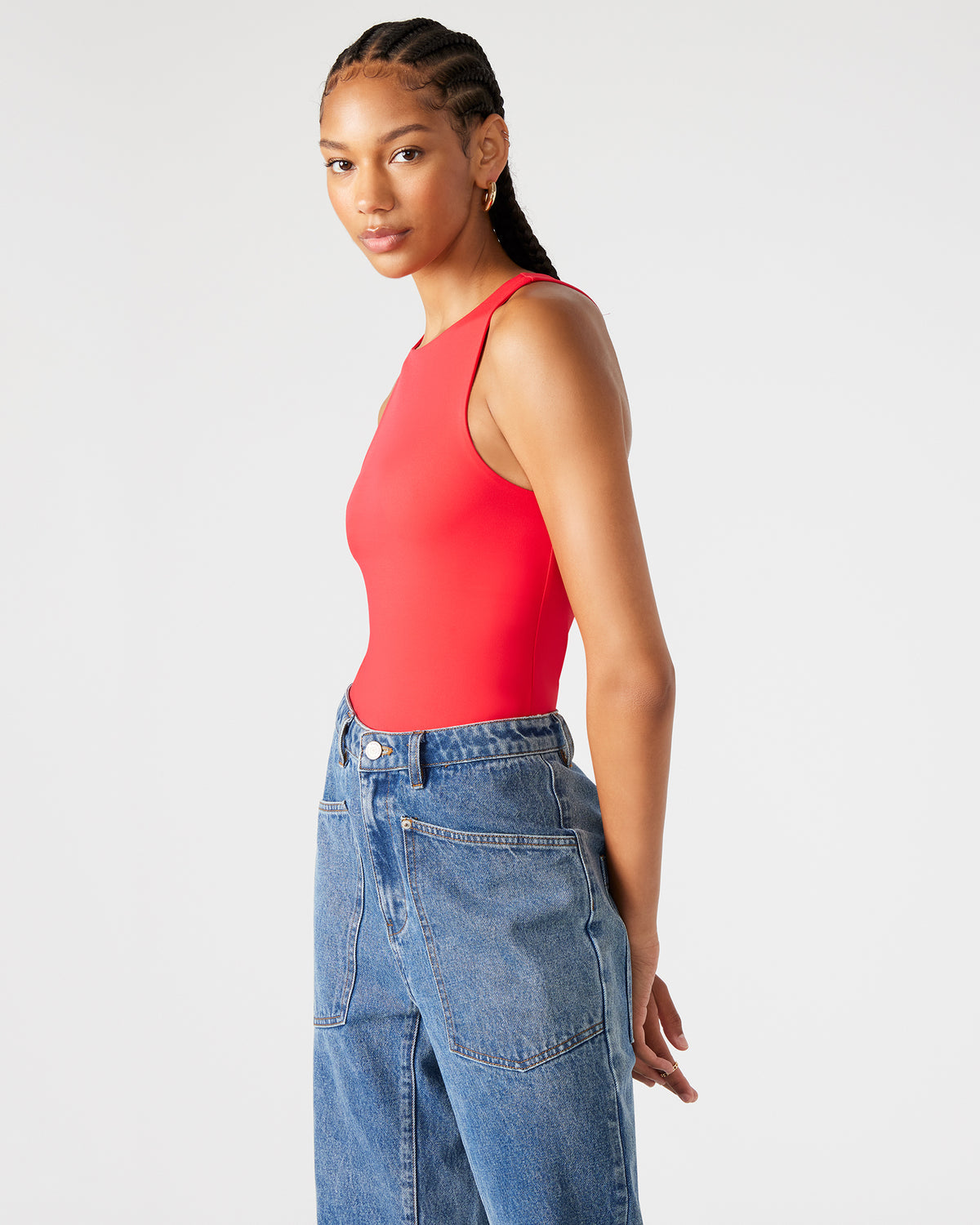 NICO Red Women's Contour Stretch Bodysuit | Steve Madden for Sale