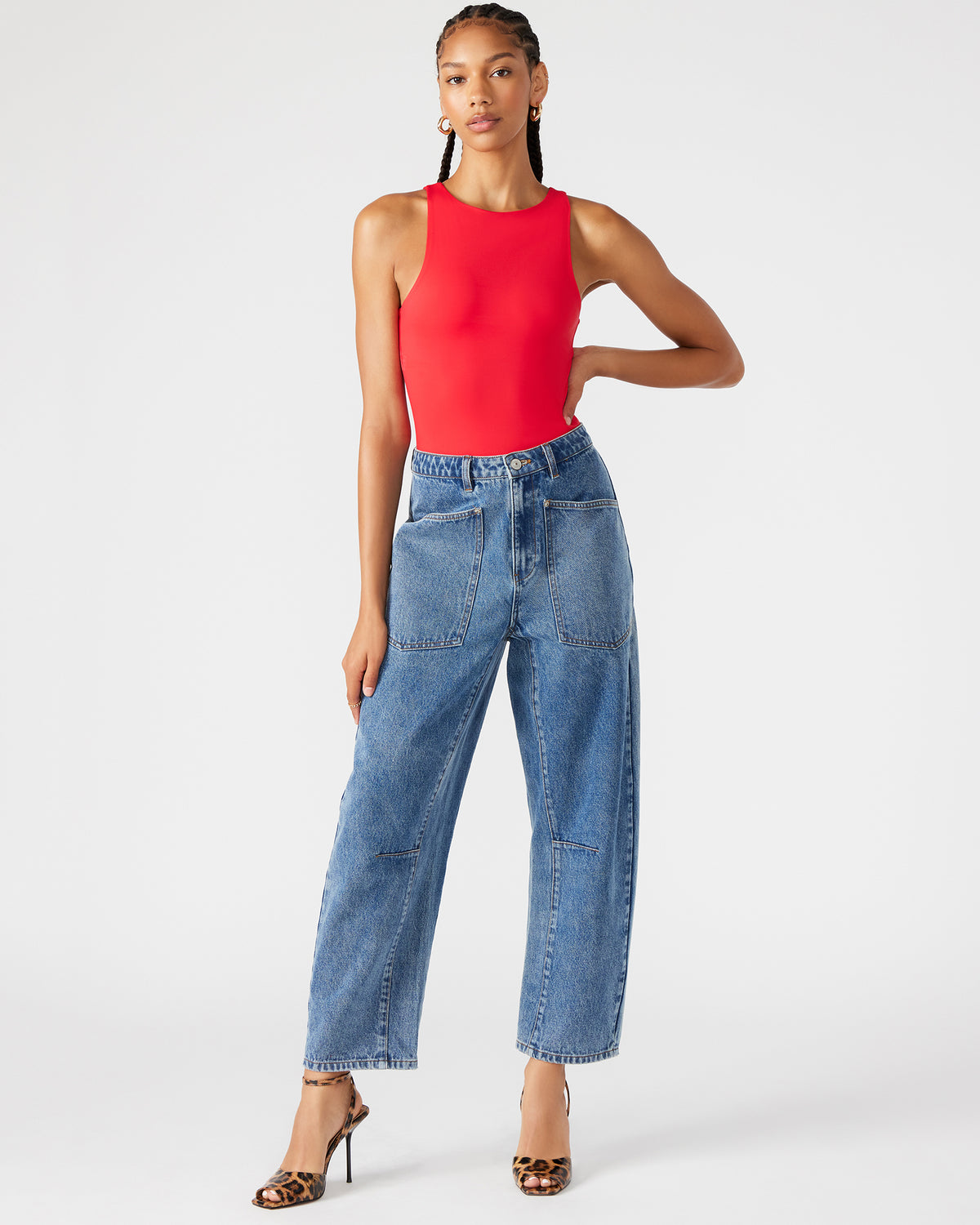 NICO Red Women's Contour Stretch Bodysuit | Steve Madden for Sale