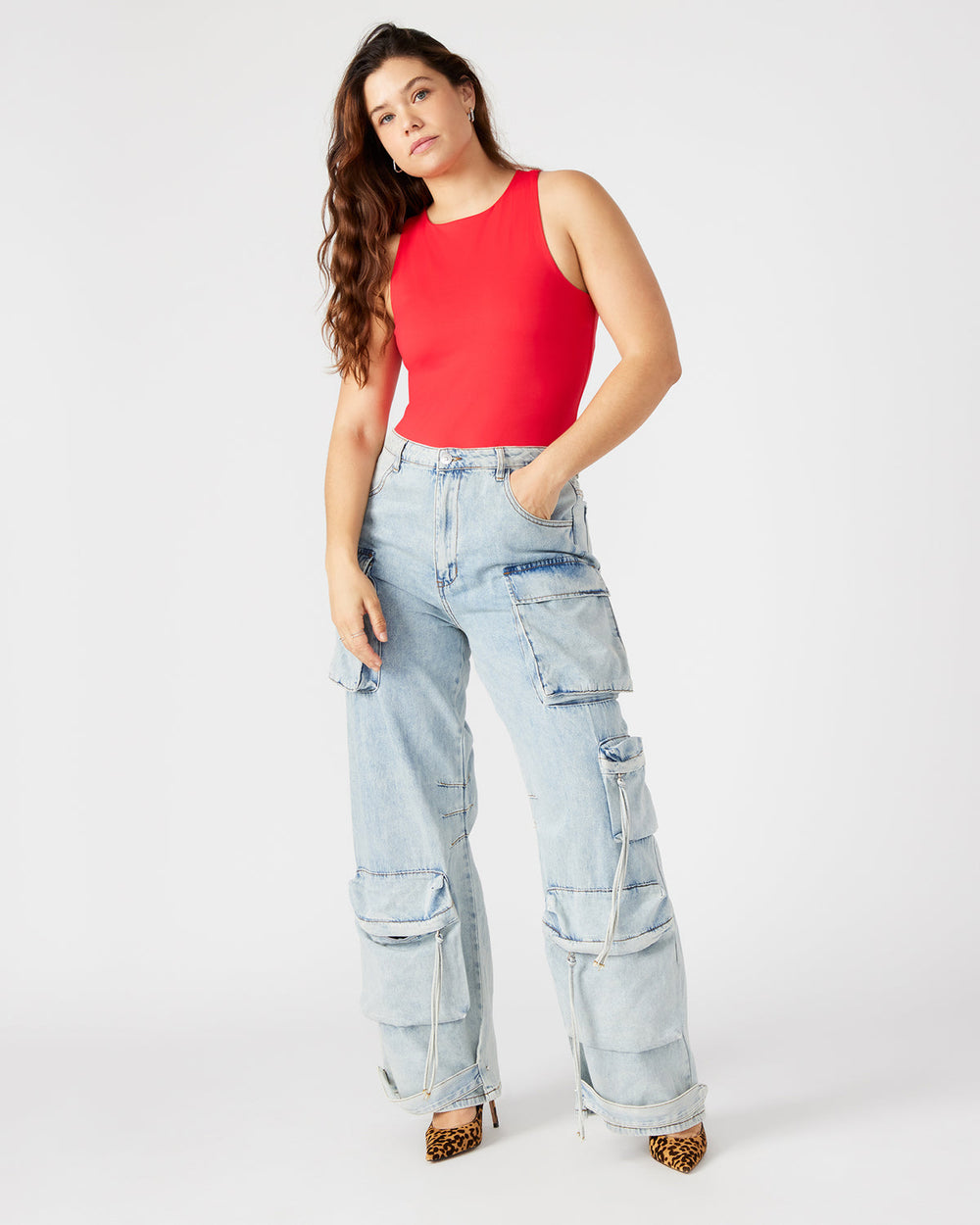 NICO Red Women's Contour Stretch Bodysuit | Steve Madden for Sale