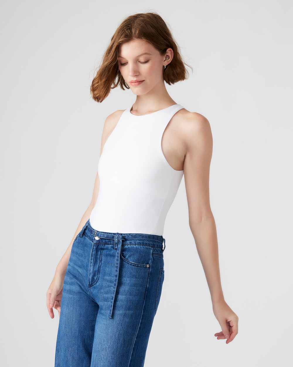 NICO White Women's Contour Stretch Bodysuit | Steve Madden on Sale