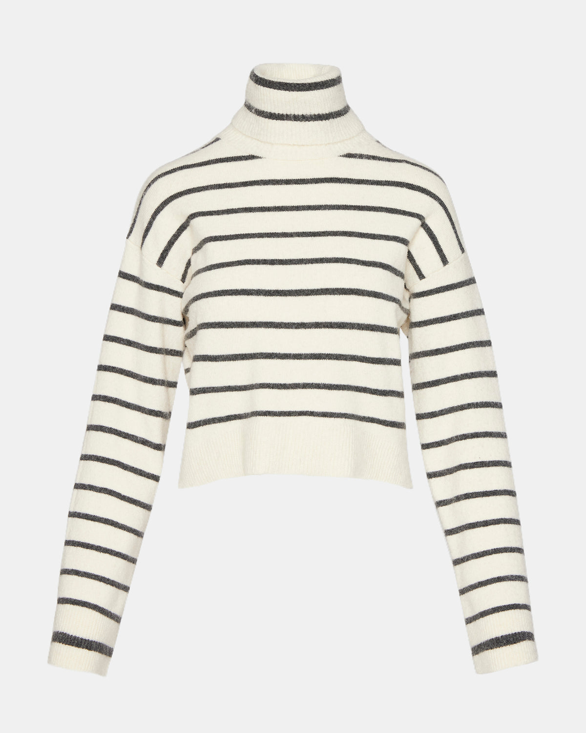 NARSHA Black/White Women's Turtleneck Stripe Sweater | Steve Madden on Sale
