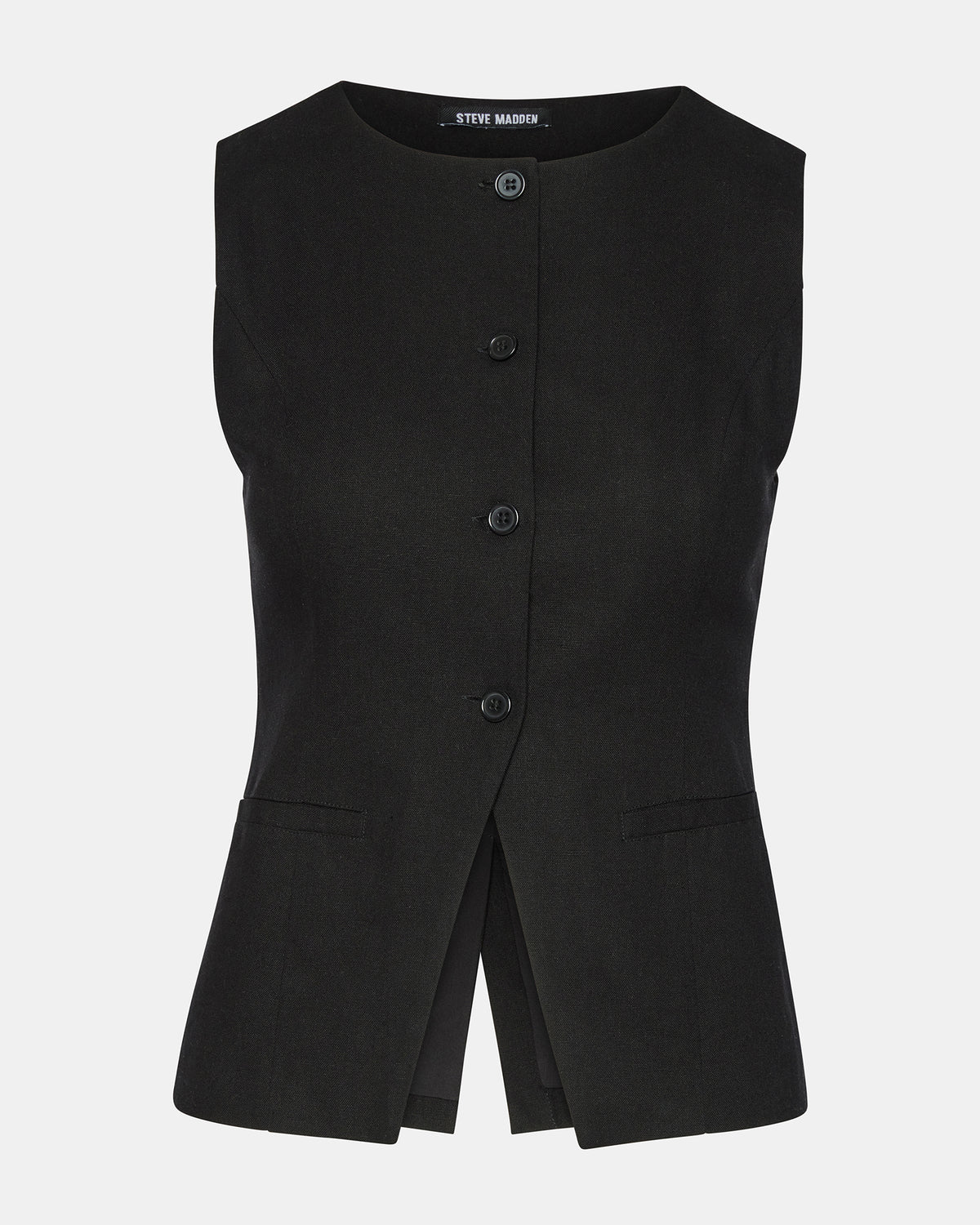 WESLEY Top Black Button-Up Vest Top | Steve Madden online