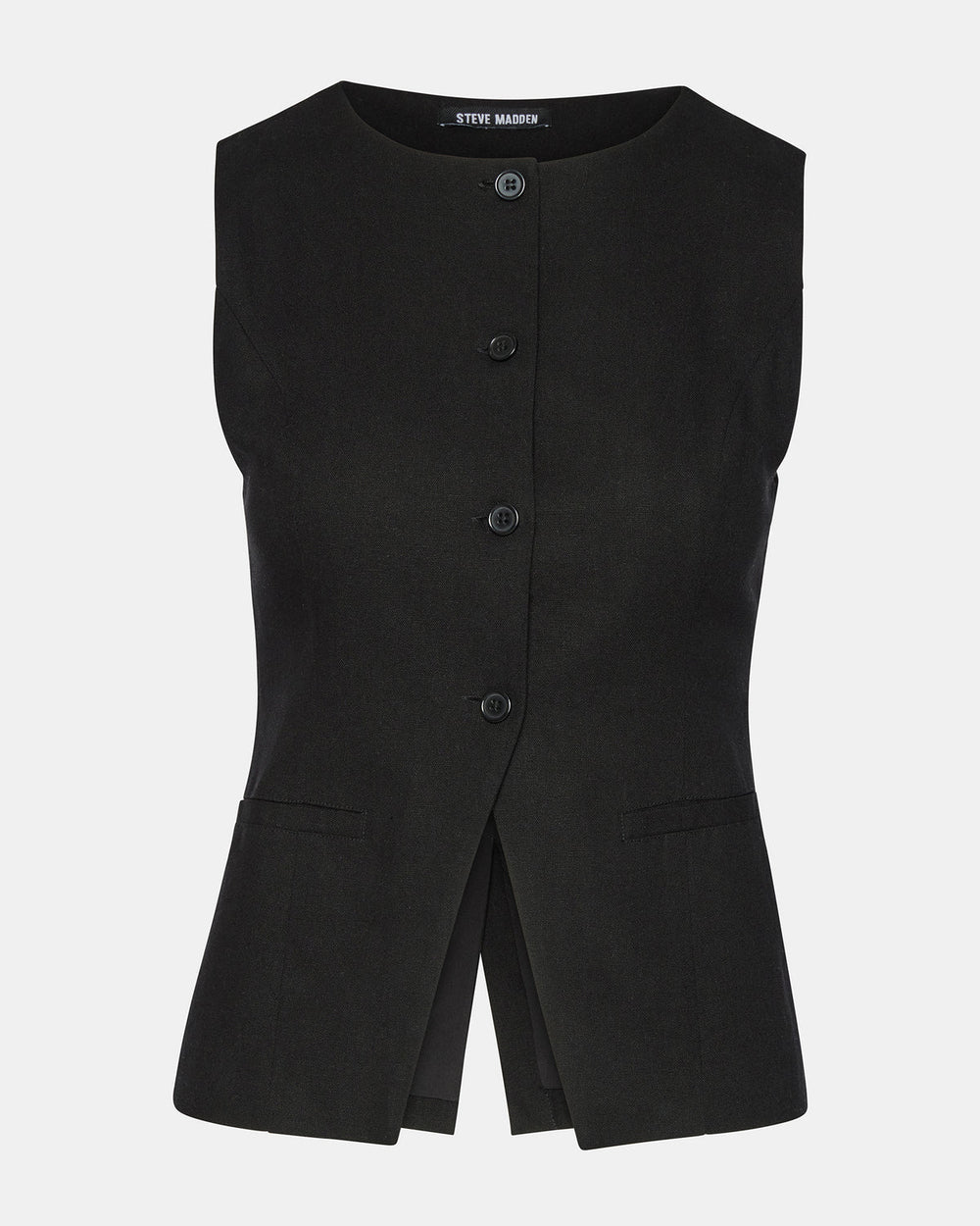 WESLEY Top Black Button-Up Vest Top | Steve Madden online