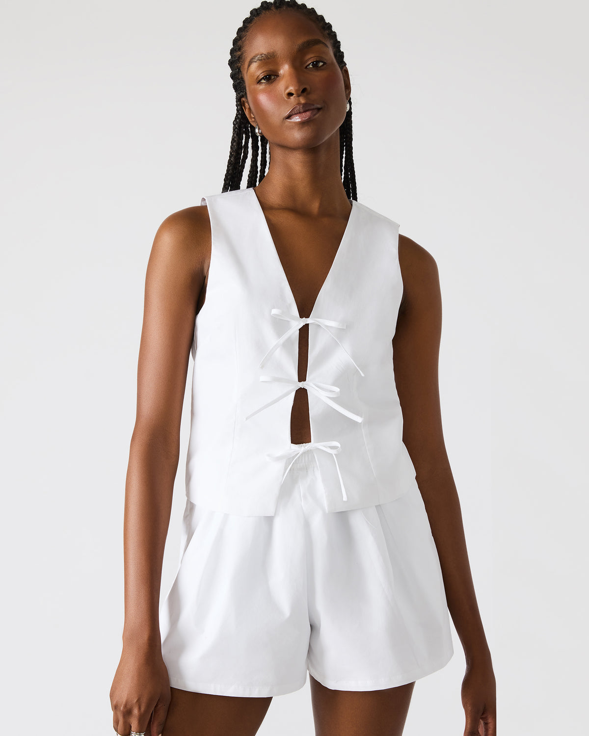 ALIZA White Women's Bow Tie-Front Top | Steve Madden outlet