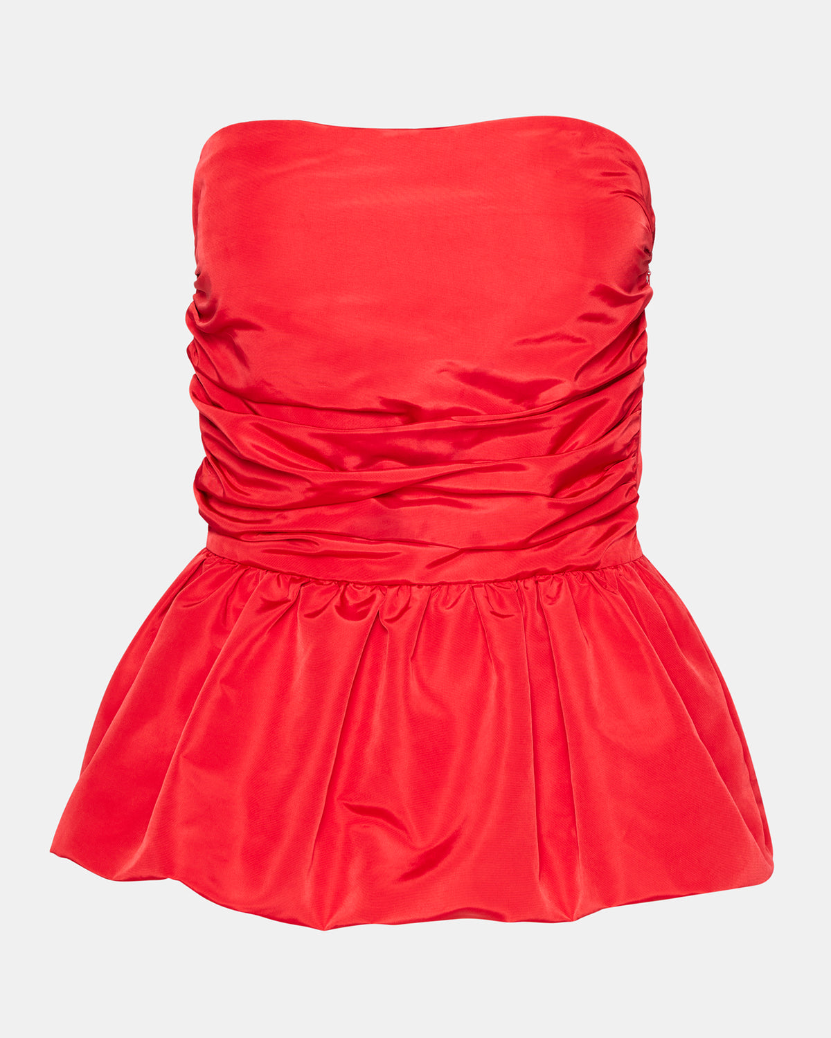 AMARI Top Red | Women's Bubble-Hem Taffeta Strapless Top | Steve Madden Sale