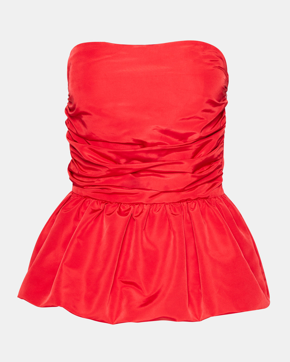 AMARI Top Red | Women's Bubble-Hem Taffeta Strapless Top | Steve Madden Sale