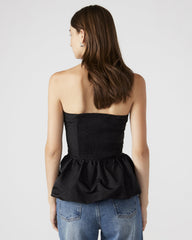AMARI Top Black | Women's Bubble-Hem Taffeta Strapless Top | Steve Madden for Sale