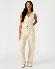SELENE Khaki Women's Button-Up Sleeveless Fabric Vest Top | Steve Madden discount