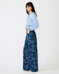 JAXON Rose Frost Wide-Leg Denim Floral Print Women's Jeans | Steve Madden for Sale