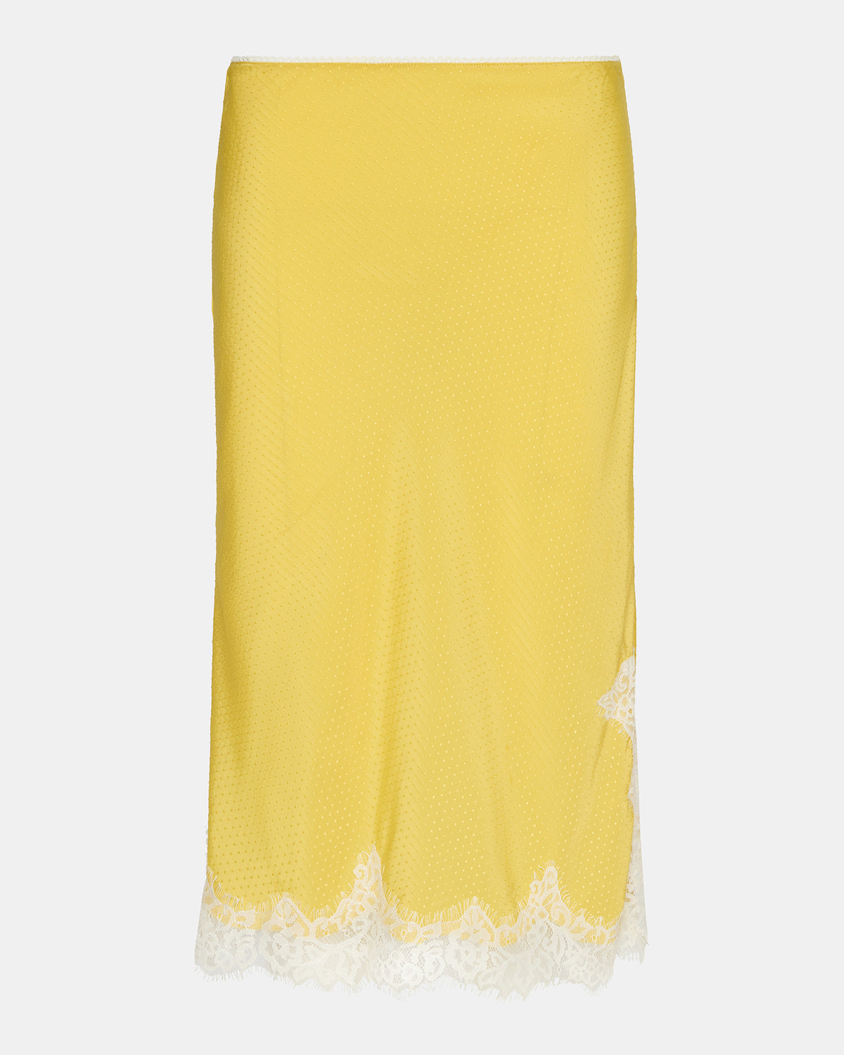 CINTHIA Golden Lime Lace Trime Women's Midi Skirt | Steve Madden US