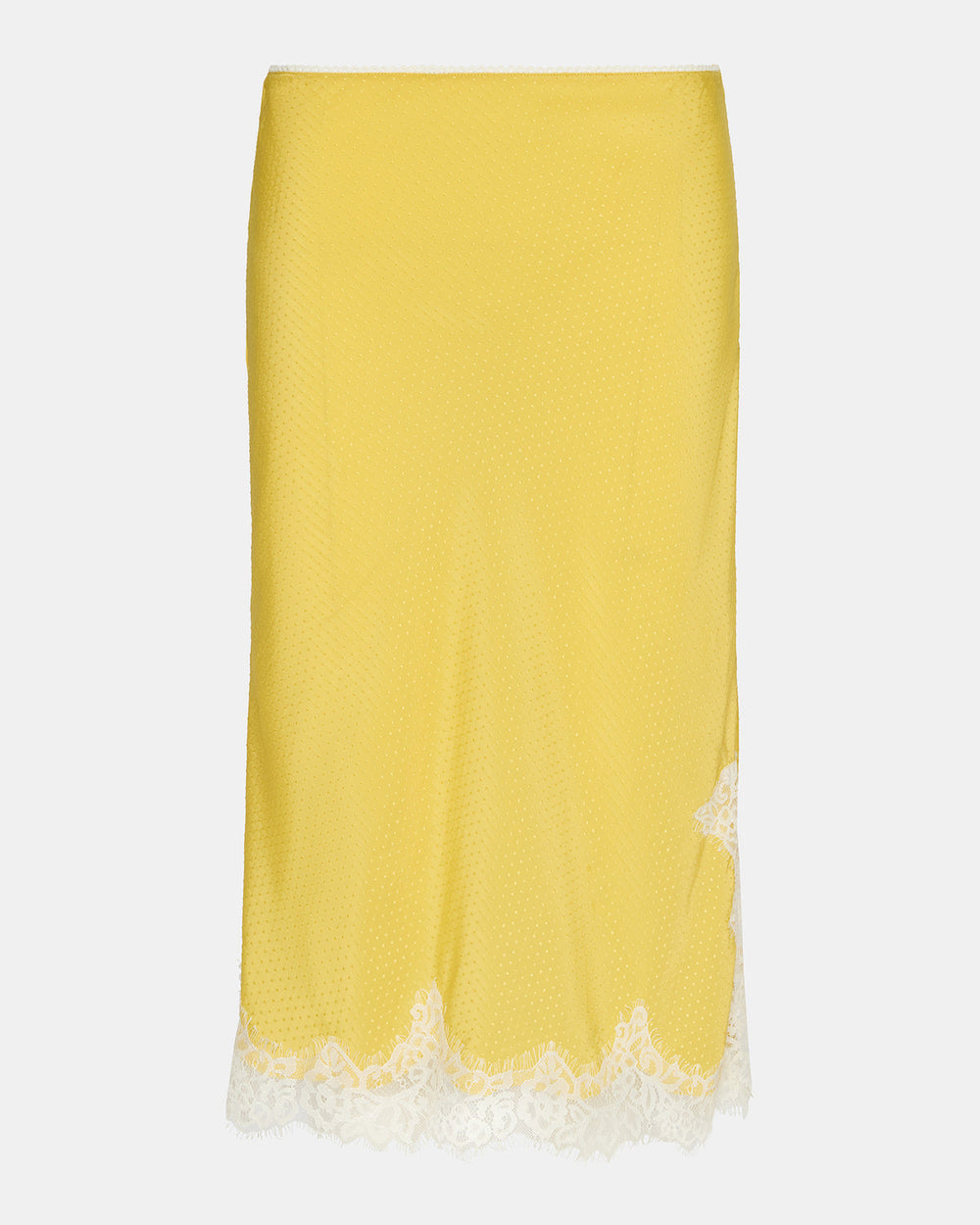 CINTHIA Golden Lime Lace Trime Women's Midi Skirt | Steve Madden US