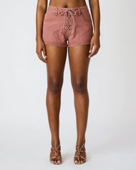 CALLISTO Rust Lace-Up Denim Women's Shorts | Steve Madden Sale