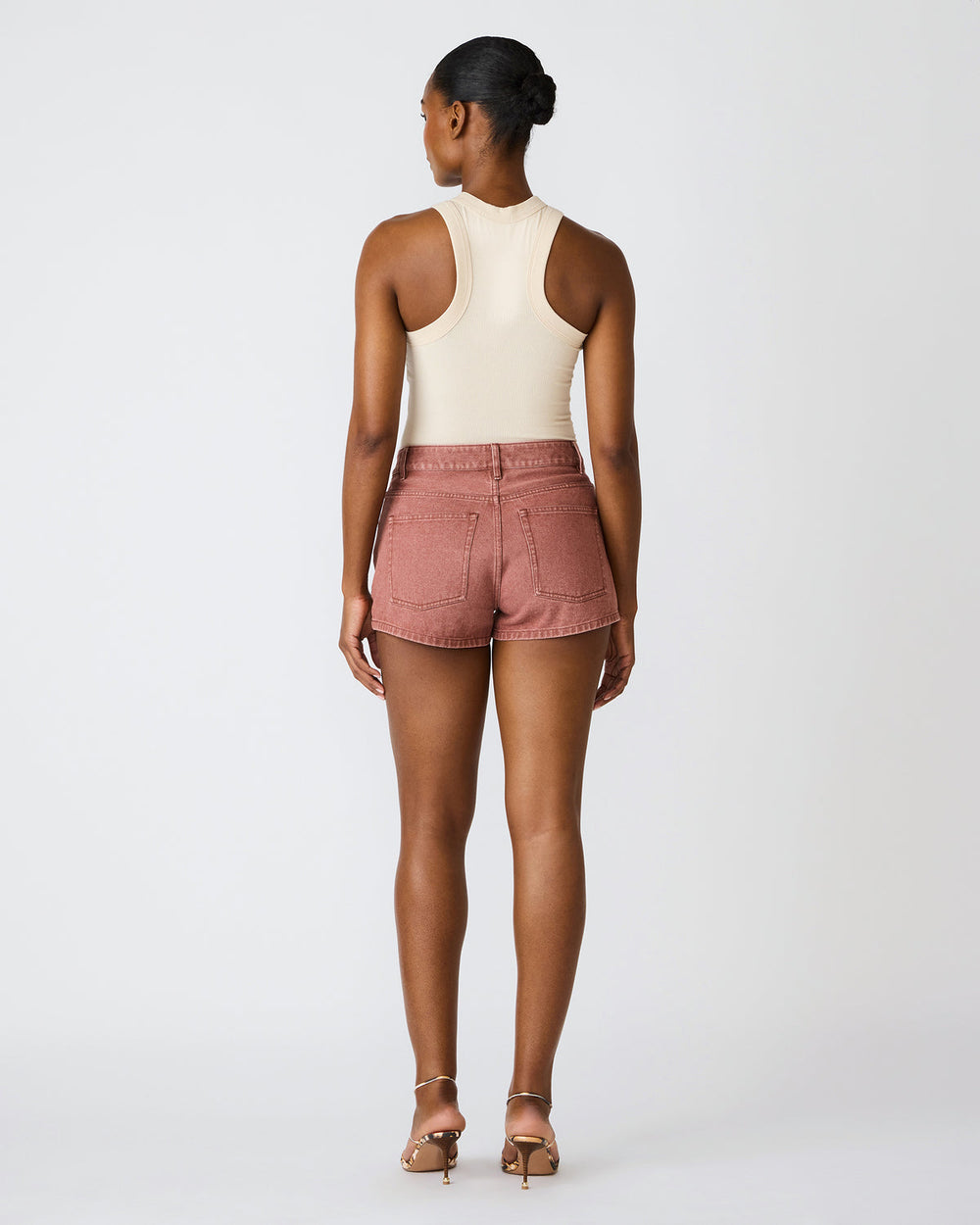 CALLISTO Rust Lace-Up Denim Women's Shorts | Steve Madden Sale