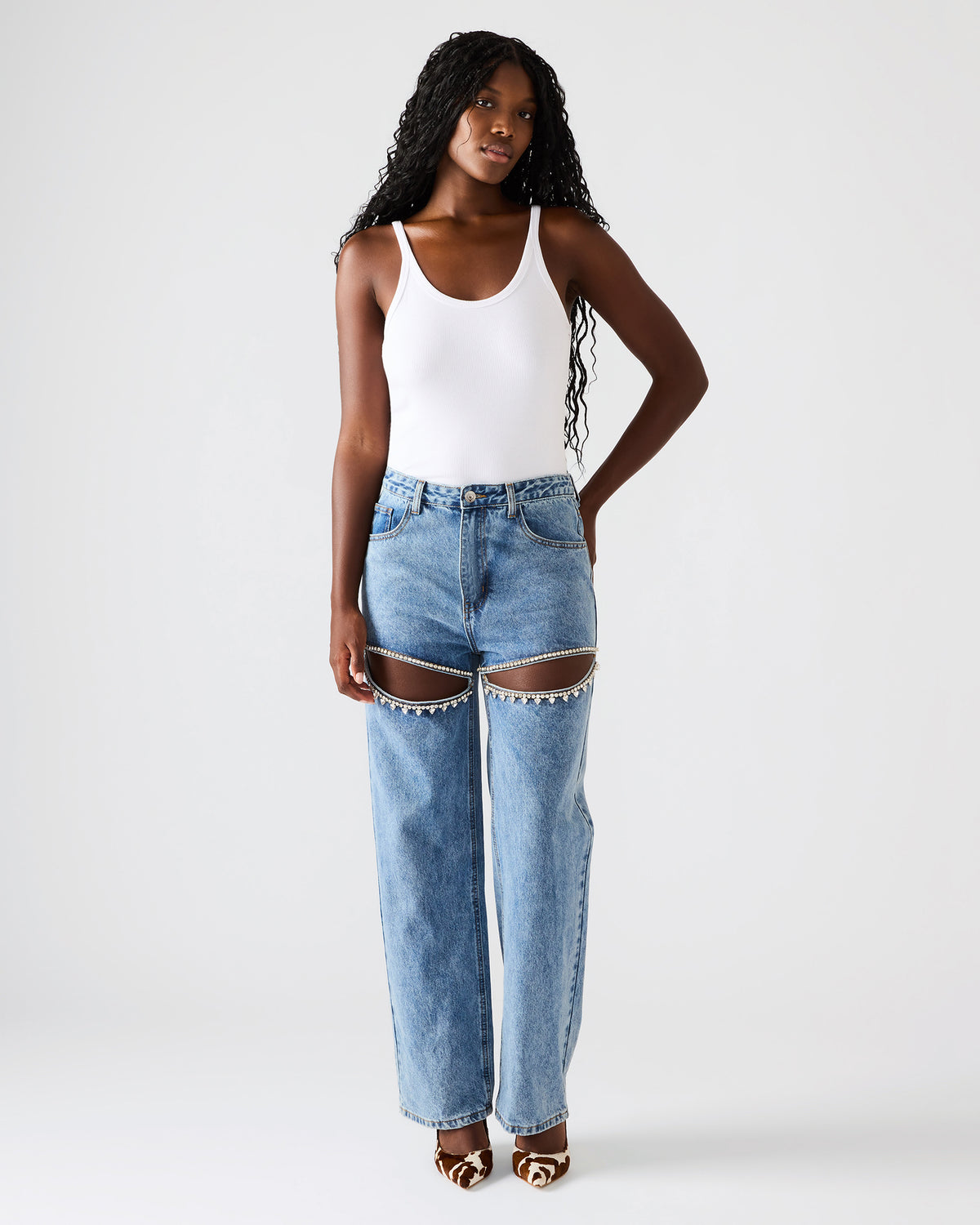 TAYLOR Jean Rhinestone Women's Cutout Jeans | Steve Madden discount