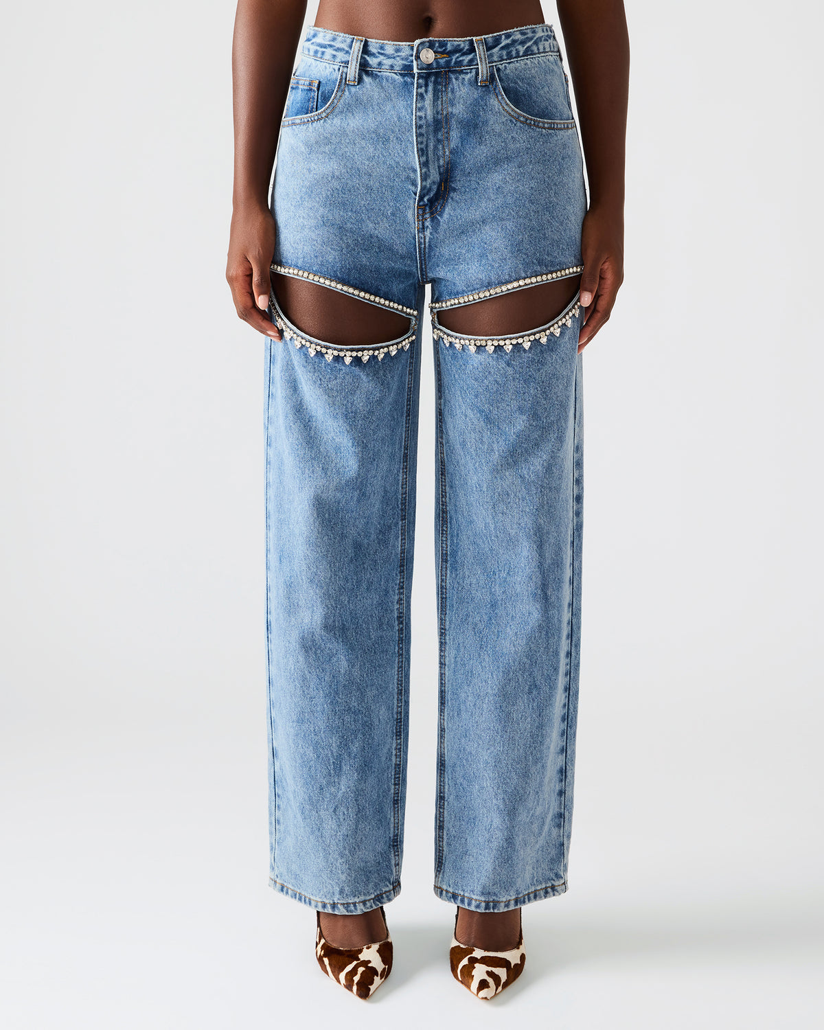 TAYLOR Jean Rhinestone Women's Cutout Jeans | Steve Madden discount