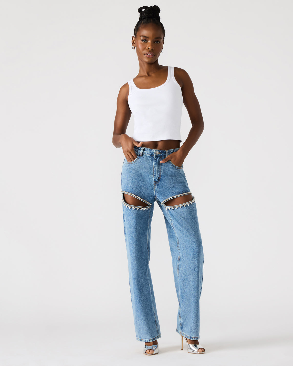 TAYLOR Jean Rhinestone Women's Cutout Jeans | Steve Madden discount