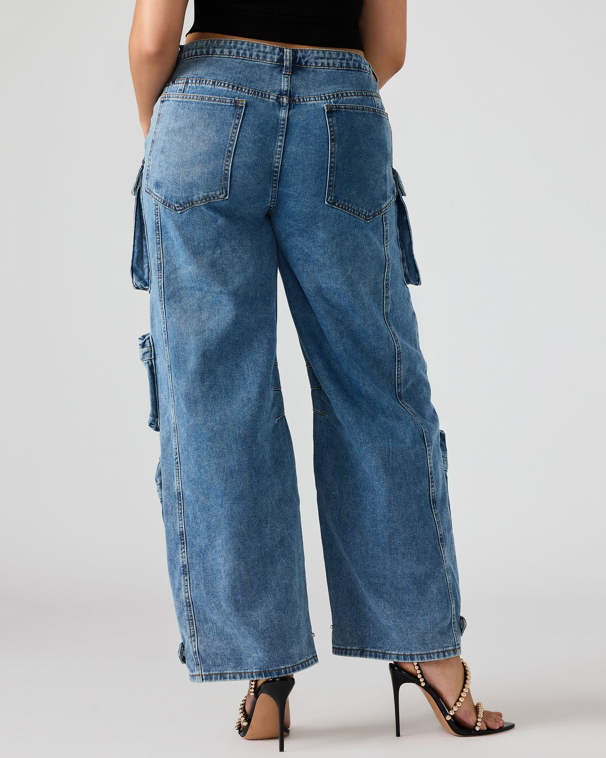 DUO Medium Denim Women's Utility Cargo Pants | Steve Madden online