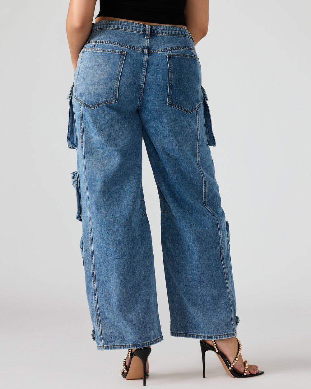 DUO Medium Denim Women's Utility Cargo Pants | Steve Madden online