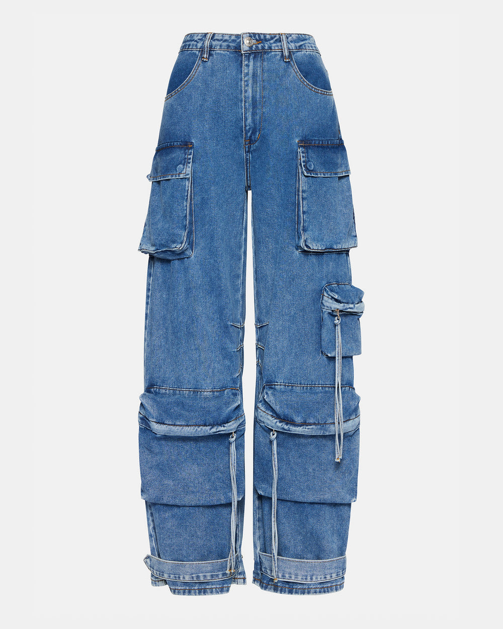 DUO Medium Denim Women's Utility Cargo Pants | Steve Madden online