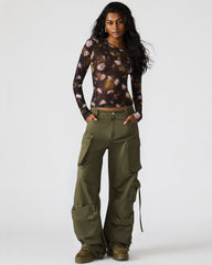 DUO Olive Women's Utility Cargo Pants | Steve Madden US