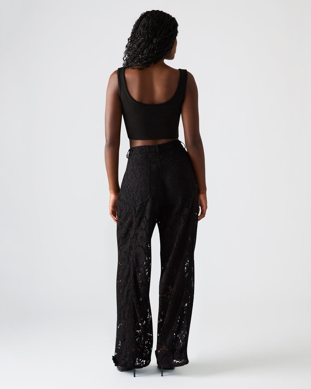 TRE Lace Black Mesh Barrel Low-Rise Women's Pant | Steve Madden outlet