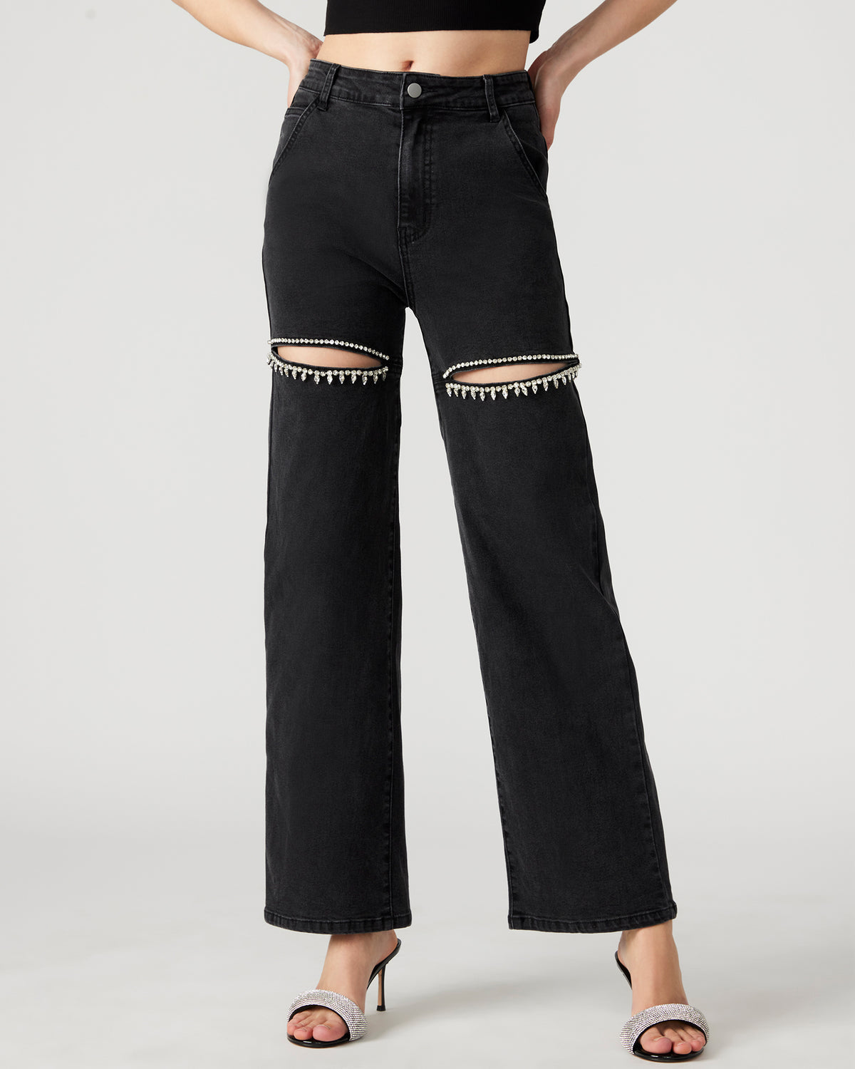 TAYLOR Jean Black Women's Cutout Jeans | Steve Madden Sale