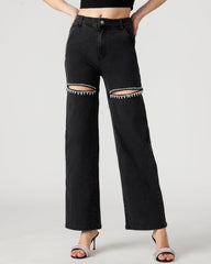 TAYLOR Jean Black Women's Cutout Jeans | Steve Madden Sale