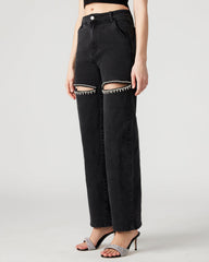 TAYLOR Jean Black Women's Cutout Jeans | Steve Madden Sale