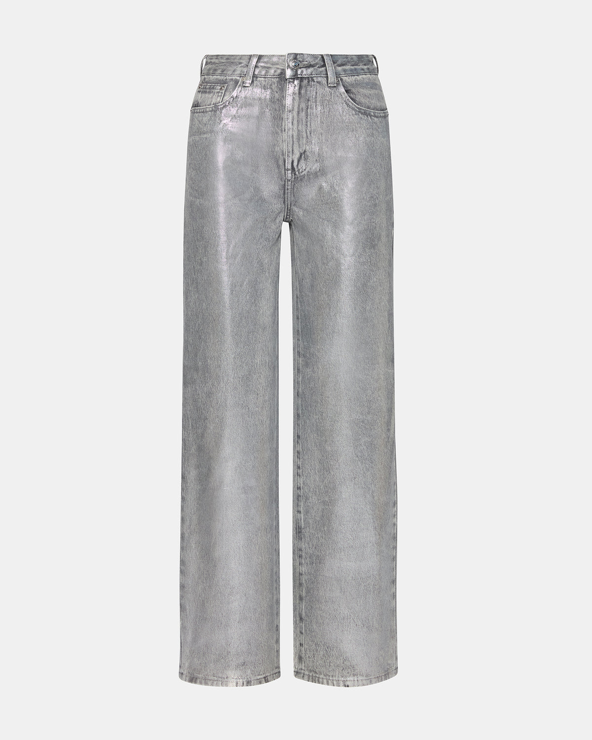 ZO Silver Straight-Leg Metallic Women's Jeans | Steve Madden for Sale