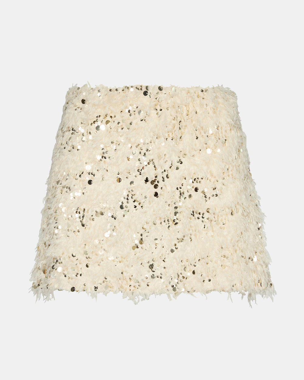 CINDI Ivory Feather Embellished Women's Skirt | Steve Madden US