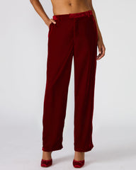 TONIA Red Velvet Wide-Leg Trouser Women's Pants | Steve Madden near me