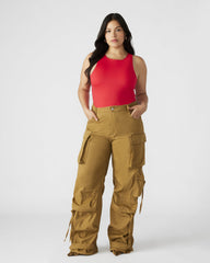 DUO Khaki Women's Utility Cargo Pants | Steve Madden US