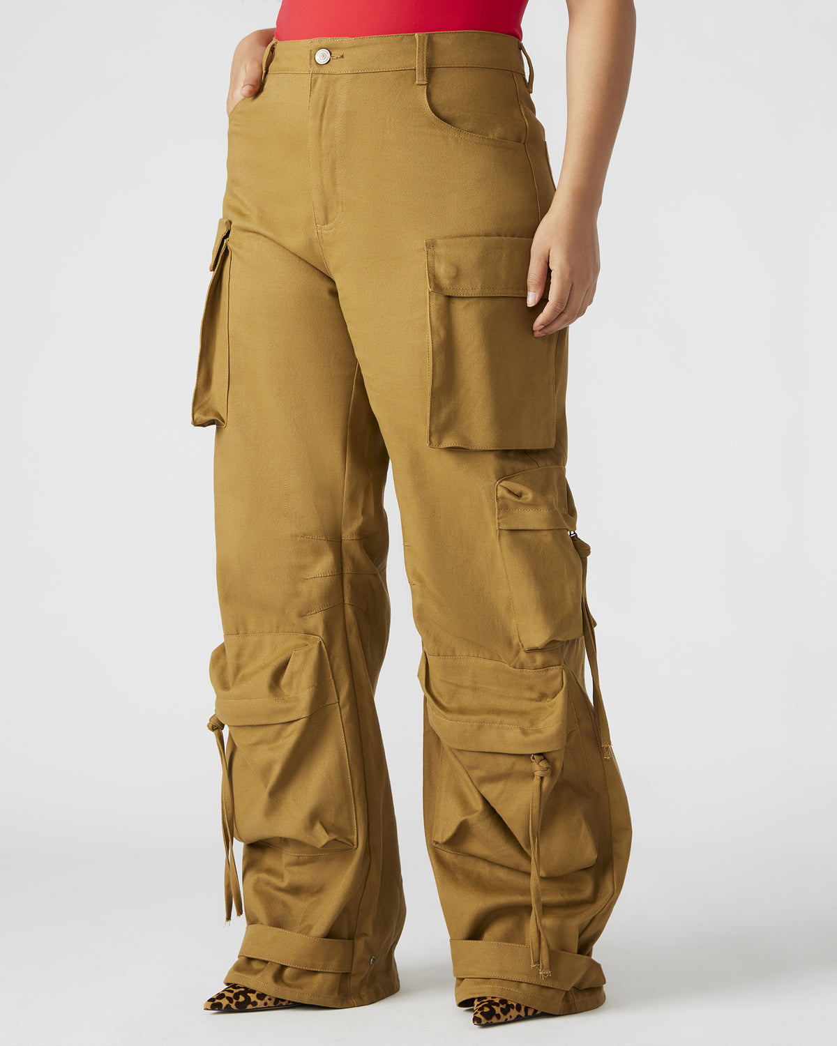 DUO Khaki Women's Utility Cargo Pants | Steve Madden US