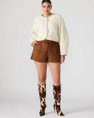IMELDA Chicory Coffee Faux-Suede Trouser Women's Shorts | Steve Madden Sale