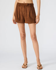 IMELDA Chicory Coffee Faux-Suede Trouser Women's Shorts | Steve Madden Sale