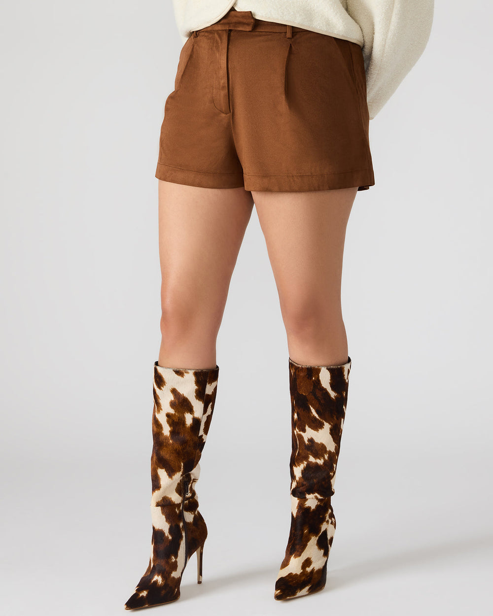 IMELDA Chicory Coffee Faux-Suede Trouser Women's Shorts | Steve Madden Sale