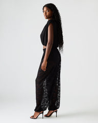 ALARA Black Lace Mesh Overlay Women's Pant | Steve Madden on Sale