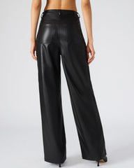 GERALDINE Black Faux Leather Straight-Leg Women's Pants | Steve Madden near me
