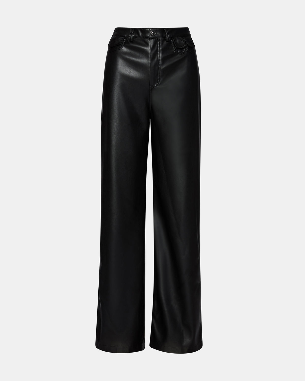 GERALDINE Black Faux Leather Straight-Leg Women's Pants | Steve Madden near me