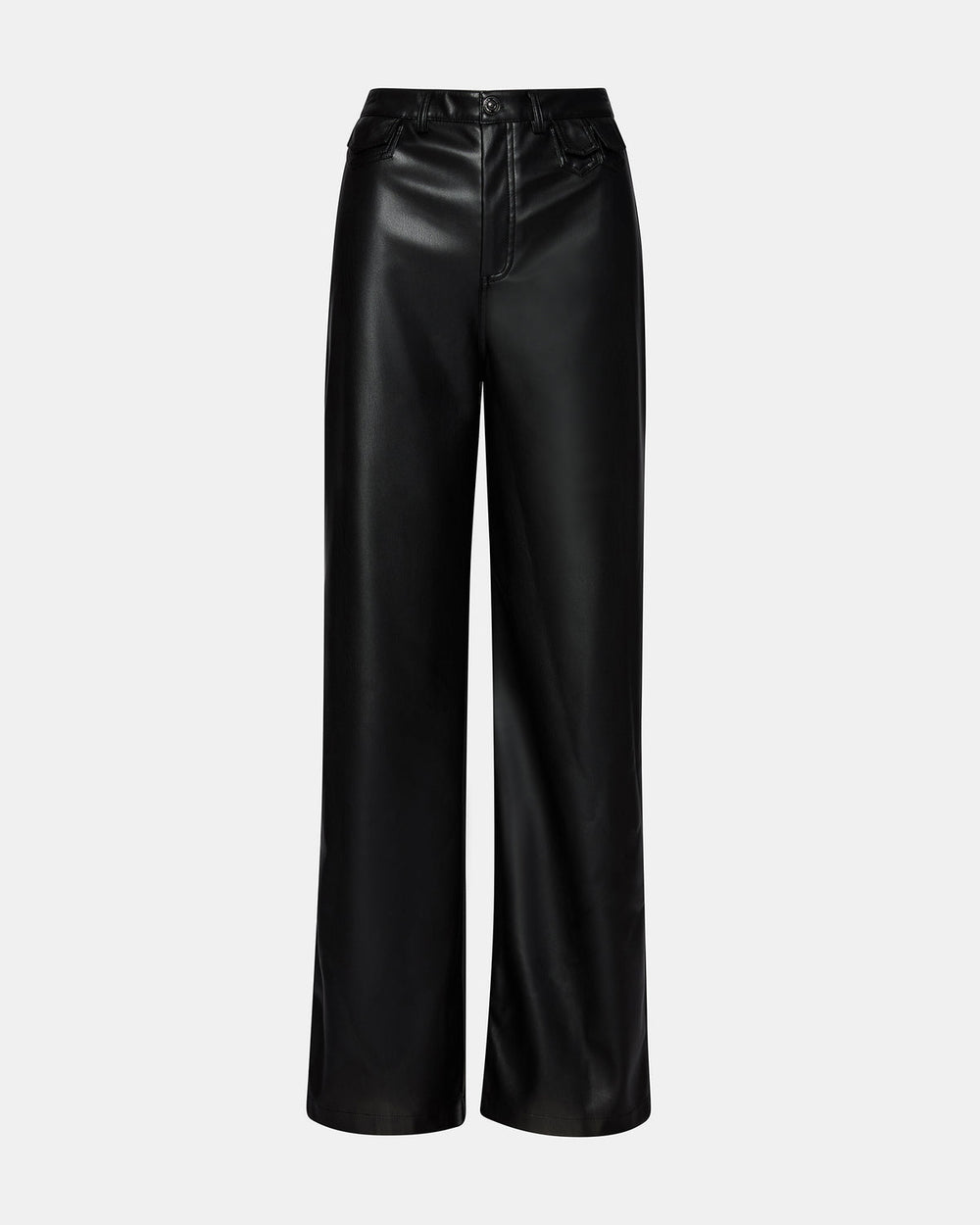 GERALDINE Black Faux Leather Straight-Leg Women's Pants | Steve Madden near me